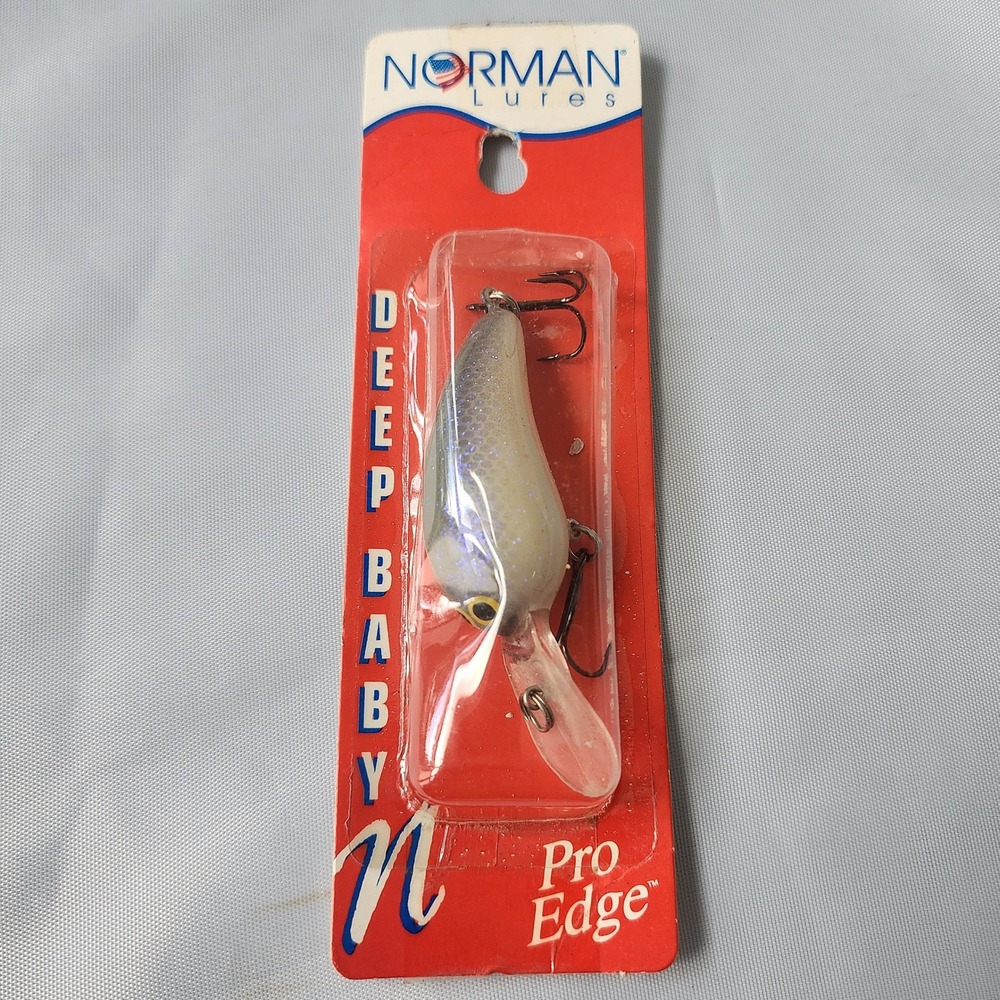 Norman Lures Deep Baby N Pro Edge Crankbait Lavender Shad Fishing Lure Vintage View 2